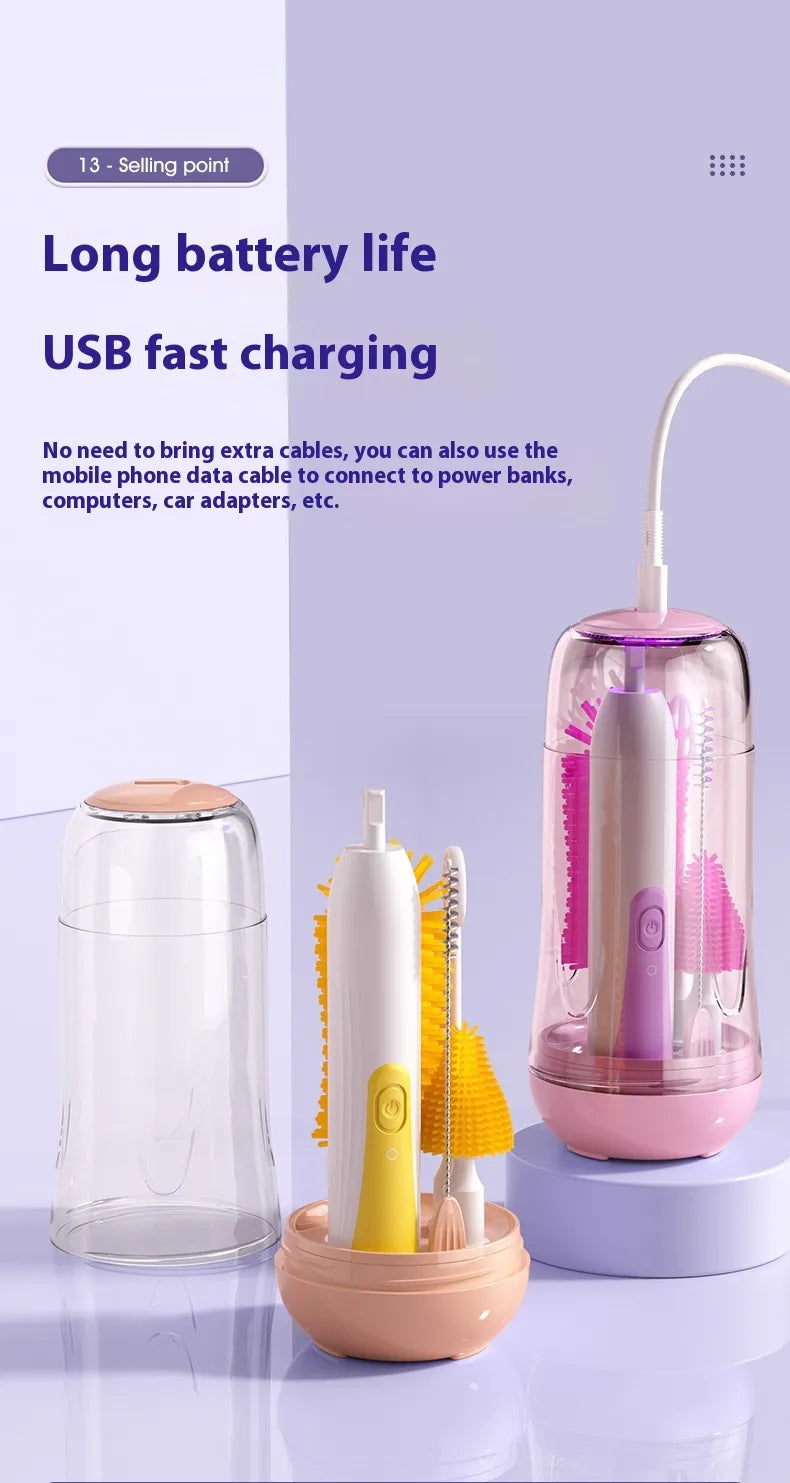Electric Baby Bottle Brush & UV Sterilizer Set